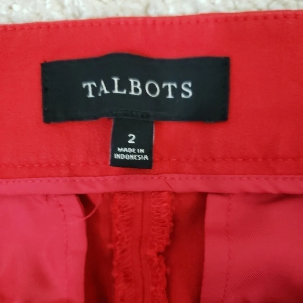 Talbots~Woman Size 2~Red/Black Skinny Ankle Pants Stretch.